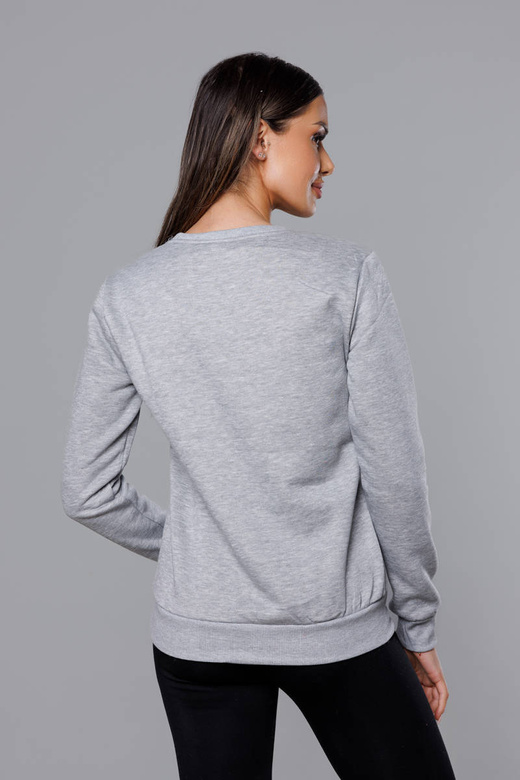 Bluza dresowa damska ze ściągaczami szara (w01-2)