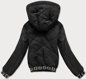 Damska kurtka bomberka czarna (b8098-1)