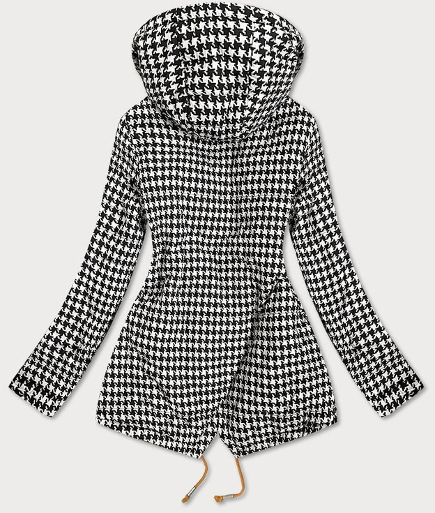 DWUSTRONNA KURTKA PARKA DAMSKA ŻÓŁTA-PEPITKA (B9571)
