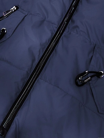 DAMSKA KURTKA ASYMETRYCZNA GRANATOWA (905)