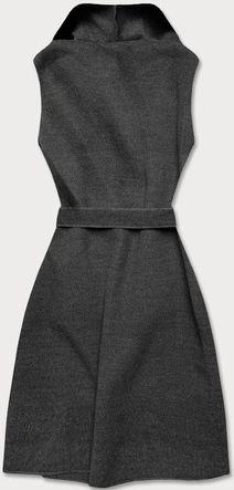 ASYMETRYCZNA KAMIZELKA Z PASKIEM GRAFITOWA (748ART)