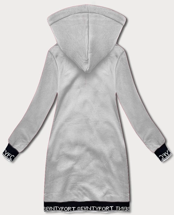 Rozpinana długa bluza damska LHD jasnoszara (AMG-173)