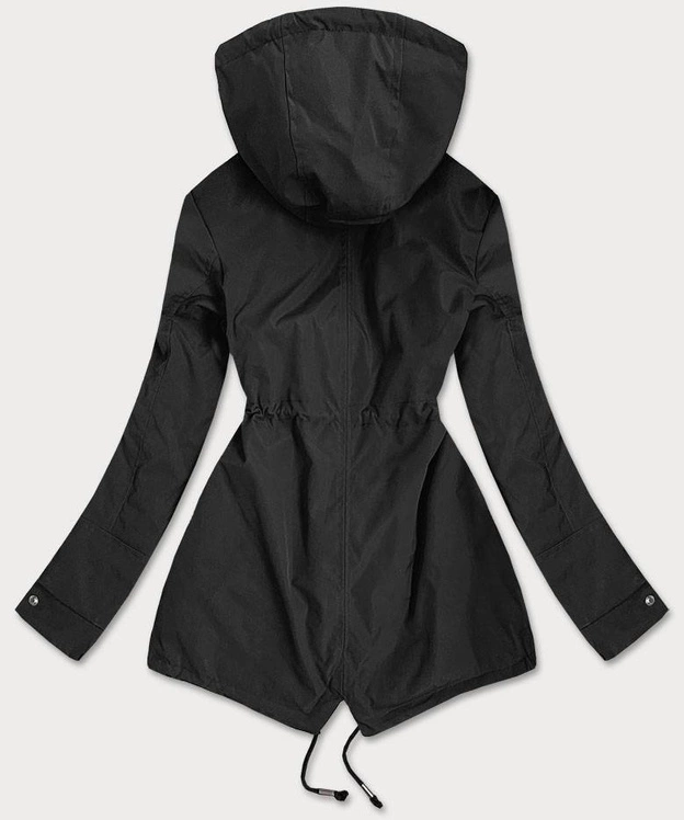 DWUSTRONNA KURTKA PARKA DAMSKA CZARNA-PEPITKA (B9761)