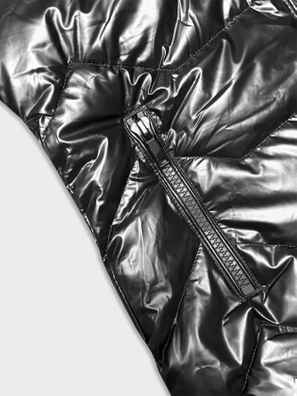 Taliowana kurtka zimowa z kapturem J Style grafitowa (16M9122-105)