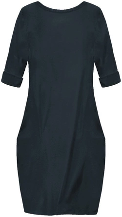 BAWEŁNIANA SUKIENKA OVERSIZE GRANATOWA (X1831X)