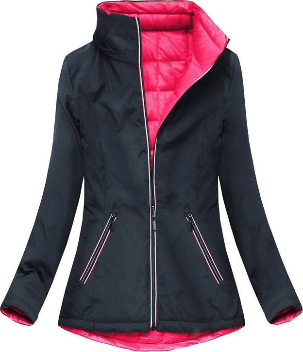 Dwustronna kurtka przejściowa granatowo-amarantowa (7699)