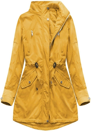 DWUSTRONNA PARKA Z KAPTUREM MUSZTARDOWA (W0232)