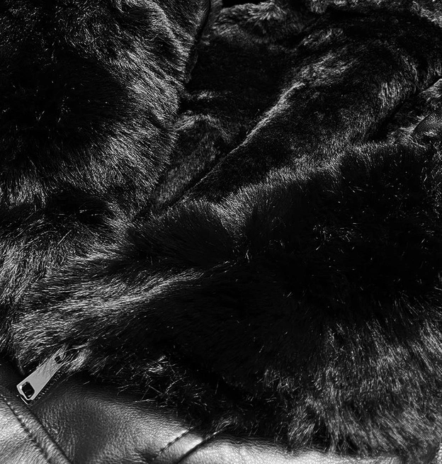 Ramoneska z futrzaną podszewką czarna (b9736)