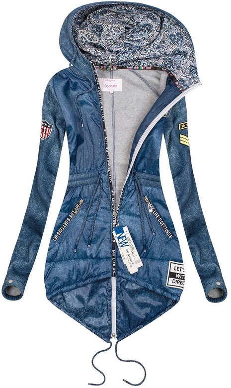 BLUZA IMITUJĄCA JEANS NIEBIESKA 2 (66709)