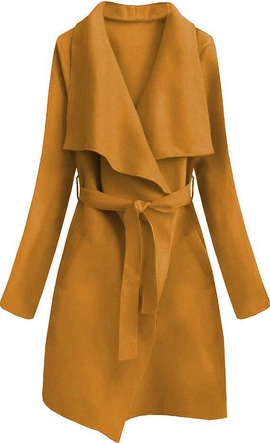 MINIMALISTYCZNY PŁASZCZYK MUSZTARDOWY 2 (552ART)