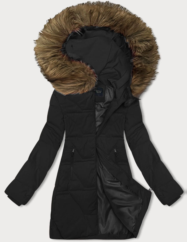 Zimowa kurtka damska z kapturem J Style czarna (16M9099-392)