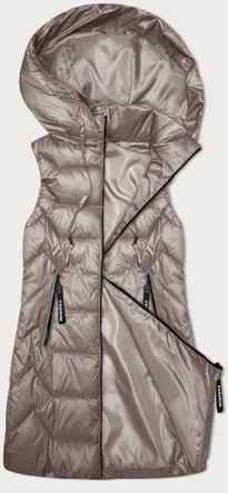 Bezrękawnik damski z odpinanym kapturem S'West cappuccino (B8232-12)