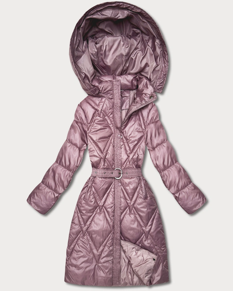 Pikowany płaszcz przejściowy z kapturem Goodlookin różowy (Y3-9215-52)