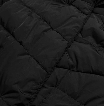 Długa zimowa kurtka damska czarna (2m-033)