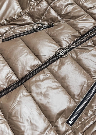 Pikowana kurtka damska camel s'west (b8057-12)