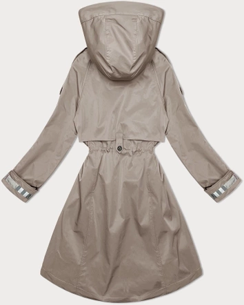Cienka parka damska z kapturem BH Forever ciemny beż(2) (BH-2403)