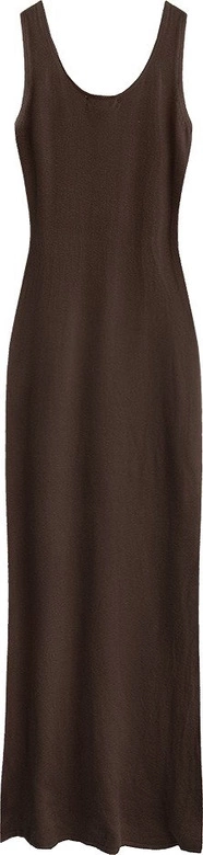 SUKIENKA MAXI CIEMNOBRĄZOWA (1548/1)