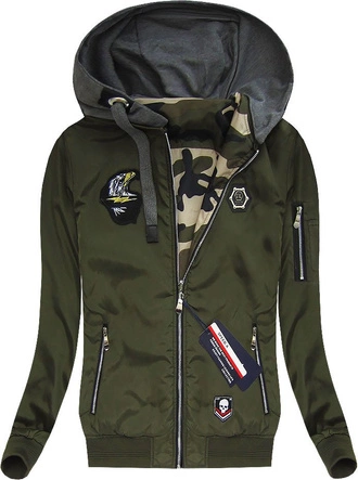 DWUSTRONNA KURTKA BOMBER KHAKI (M530)