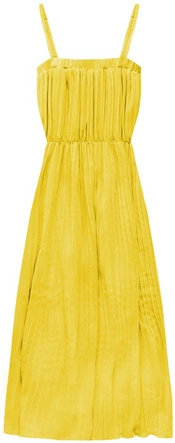 PLISOWANA SUKIENKA MIDI ŻÓŁTA (9247-1)