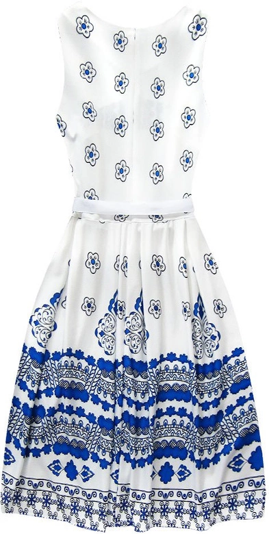 ROZKLOSZOWANA SUKIENKA BIAŁO-CHABROWA (2719)