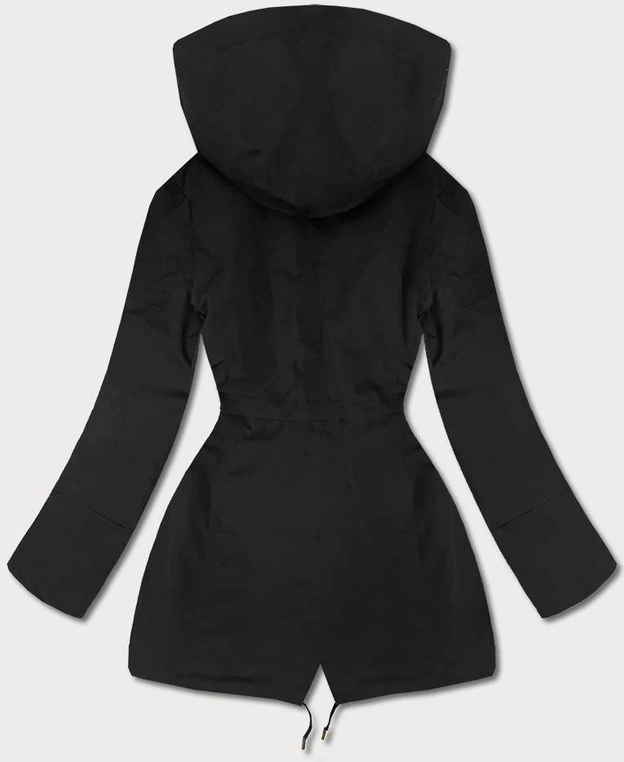 Dwustronna kurtka damska czarno-karmelowa (w502-1)