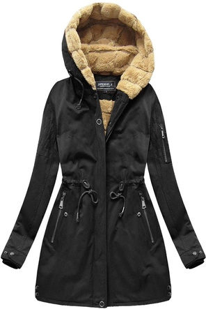 CIEPŁA PARKA ZIMOWA CZARNA (MODEL13)