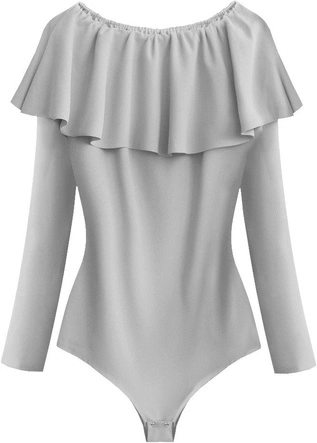 BODY Z DŁUGIM RĘKAWEM JASNOSZARE (539ART)