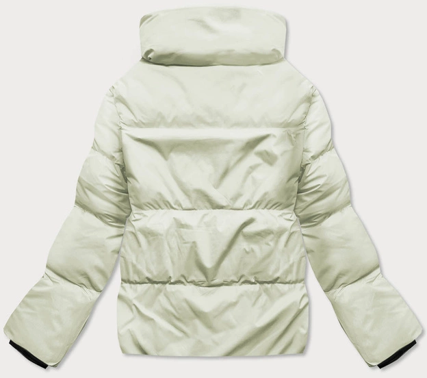 Zimowa kurtka damska z kołnierzem seledynowa (23062-236)