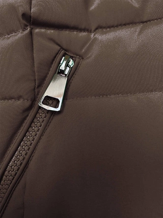 Puchowa zimowa kurtka damska brązowa (LHD-23032)