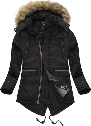 MĘSKA KURTKA ZIMOWA Z KAPTUREM CZARNA (777)