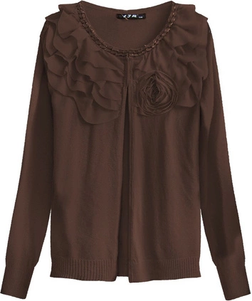 SWETEREK ZE ZDOBIENIAMI CIEMNOBRĄZOWY (X1540X)