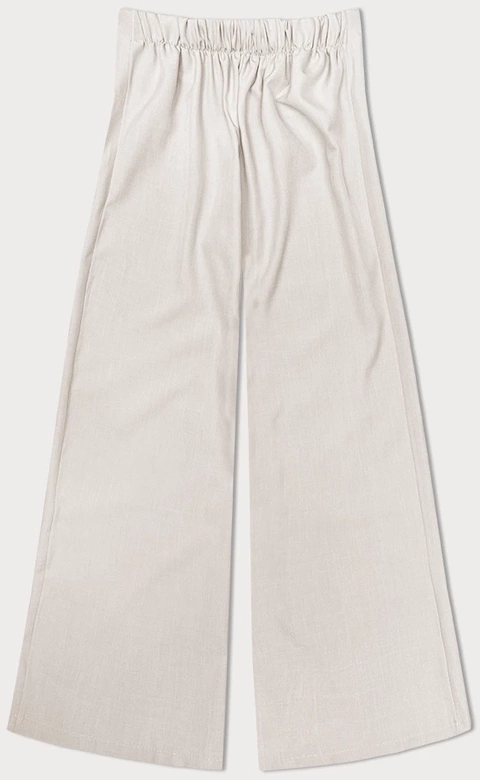 Eleganckie szerokie spodnie damskie jasny beż (33575)