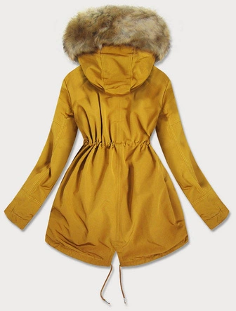 DAMSKA PARKA ZIMOWA ŻÓŁTA (W379-1)