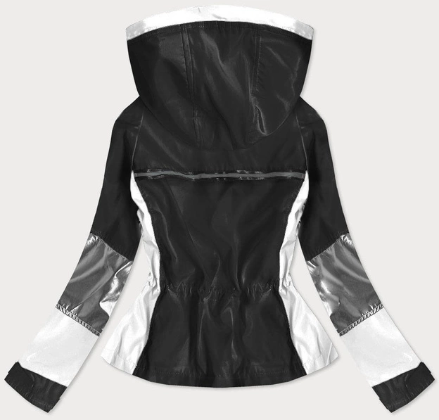 DAMSKA KURTKA WIATRÓWKA CZARNO-BIAŁA (YR1966)