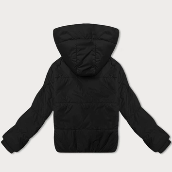 Krótka kurtka damska z kapturem J Style czarna (16M9237-392)