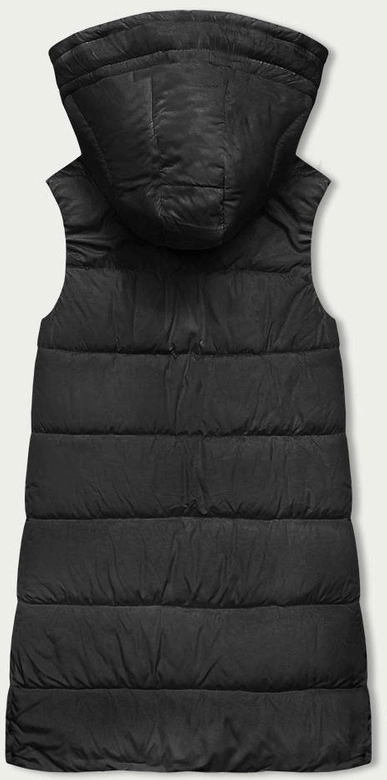 Długa kamizelka damska czarny-jasny beż (V772G)