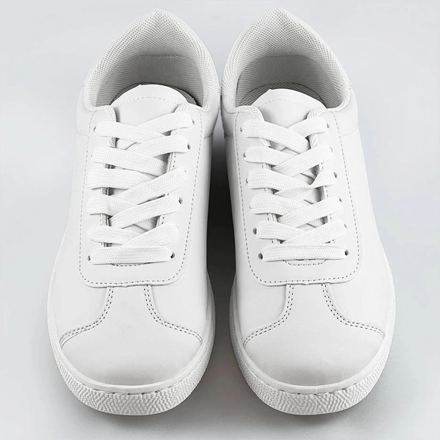Sznurowane sneakersy damskie białe (bf-025)
