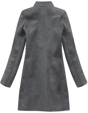 PŁASZCZ Z DOMIESZKĄ WEŁNY I STÓJKĄ CIEMNOSZARY (6790)