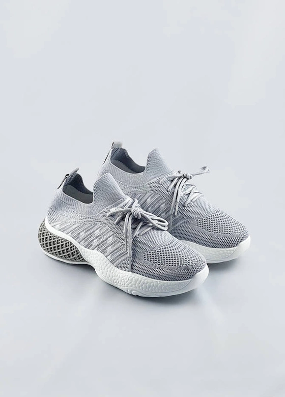 Ażurowe sneakersy damskie szare (jy21-2)