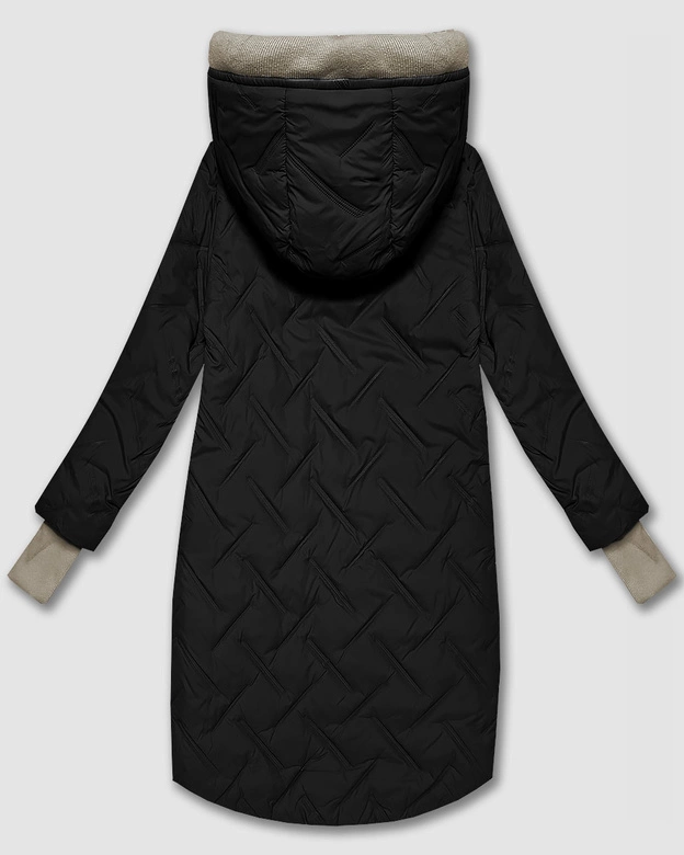 Damska kurtka z asymetrycznym dołem S'West czarna (B8555-1)