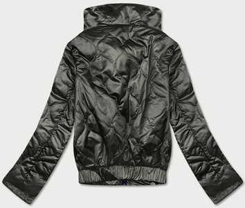Krótka kurtka damska ze stójką khaki (B8122-11)