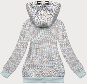 Rozpinana bluza z kapturem w drobne serduszka biała (2316)