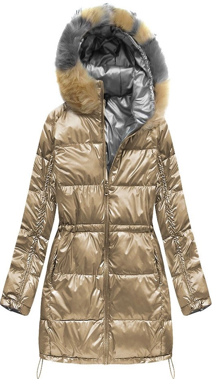 DWUSTRONNA ZIMOWA DAMSKA KURTKA ZŁOTA (1908)