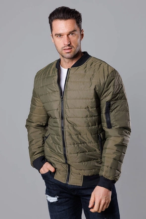 Pikowana bomberka męska khaki (MY02-3)