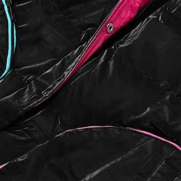 Damska kurtka zimowa z kolorowymi wstawkami czarna (CAN-594)