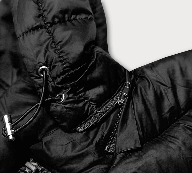 Przejściowa pikowana kurtka damska czarna (23M9001-392)