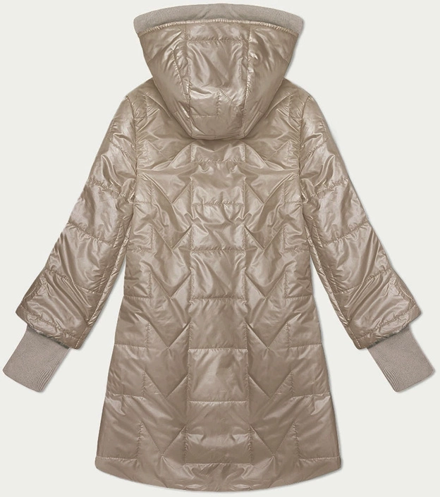 Pikowana kurtka z ozdobnymi ściągaczami S'West camel (B8345-12)