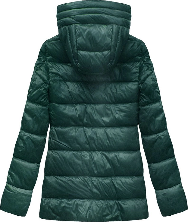 PIKOWANA KURTKA Z KAPTUREM BUTELKOWA ZIELEŃ (7698)