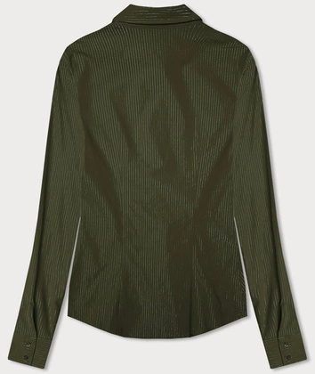 Koszula damska w srebrne paseczki khaki (AWT0111)