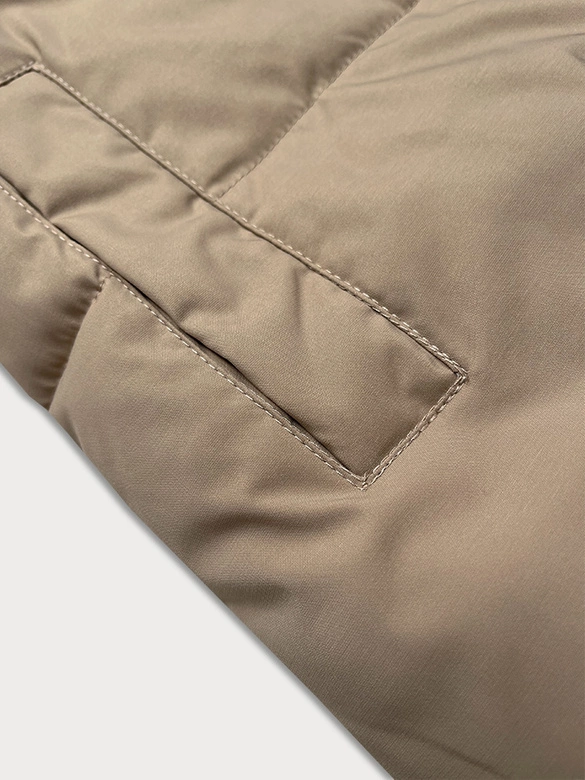 Dwustronna kamizelka damska baranek J Style beżowa (16M9166-62)